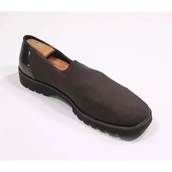 Donald J Pliner Brown Canvas Chunky Loafers 14 M - Picture 7 of 10